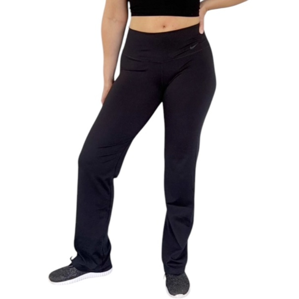 Nike Dri-Fit black wide leg casual stretch workout leggings size medium